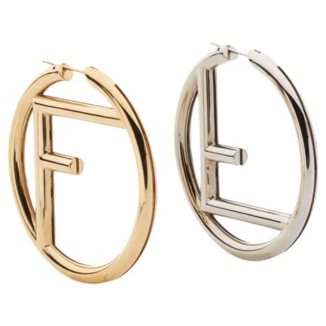 fendi gold hoop earrings|f is fendi earrings gold.